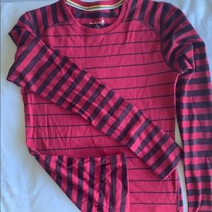 smartwool red long sleeve shirt